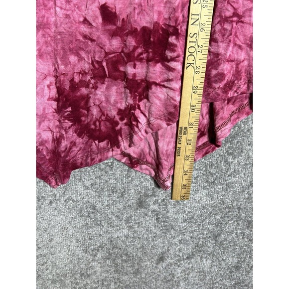 Lock & Love Tunic Top Mini Dress Womens XL Red Tie Dye Scoop Neck‎ Asymmetrical - Picture 5 of 6